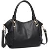 Miss Lulu Borsa Nero Donna Grande con Tracolla Regolabile, Tote Bag Impermeabile Pelle PU, per Lavoro, Scuola, Università e Viaggio