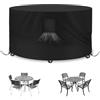 Kovshuiwe Ø250x104cm Telo Copritavolo Tavolo da Esterno Rotondo,Copertura per Tavolo Rotonda da Terrazza Impermeabile,420D Oxford Tessuto Tavolo Giardino Tondo,Copertura Tavolo Esterno Rotondo