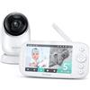 Dr.Care Baby Monitor - Senza WiFi a Bassa Radiazione, Schermo 5" HD 1080P, Visione Notturna e Rotazione 360°, Batteria 5000 mAh Lunga Durata, VOX, Audio Bidirezionale