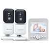 Dr.Care Dr. Care NeoView Baby Monitor con 2 Telecamere, Schermo da 2,8", Video e Audio Bidirezionale, Visione Notturna, Registrazione in Loop, Modalità VOX, Sensore di Temperatura, Clip da Cintura