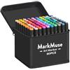 MarkMuse Marcatore 80 Colori, Pennarelli Doppia Punta 2S Asciugatura Rapida, Marker Pennarelli Professionali con Base e Borsa per Adulto Sketch, Colorare, Illustrazioni, Disegnare, Anime