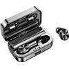 Generic Wireless 5.2 In Ear Auricolari Auricolari leggeri integrato Cancellazione del rumore Bassi pesanti Connessione impermeabile IPX5 Auricolari stabili con di ricarica (Black, One Size)