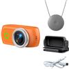 MuchLuckystar Action Camera 4K Panoramica Pollice Cam con EIS Anti-Shake WiFi Supporto Magnetico per Ciclismo Vlogging Casco POV Indossabile Sport Outdoor Viaggi Compatta 6,7 cm (Arancione)