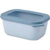 Mepal - Multi Bowl Cirqula Rectangular - Contenitori Plastica con Coperchio - Adatto come Contenitore Ermetico per Frigo, Microonde, Congelatore da Portata - Ciotole Cucina - 750 ml - Nordic blue