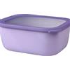 Mepal - Multi Bowl Cirqula Rectangular - Contenitori Plastica con Coperchio - Adatto come Contenitore Ermetico per Frigo, Microonde, Congelatore da Portata - Ciotole Cucina - 3000 ml - Vivid lilac