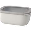 Mepal - Multi Bowl Cirqula Rectangular - Contenitori Plastica con Coperchio - Adatto come Contenitore Ermetico per Frigo, Microonde, Congelatore da Portata - Ciotole Cucina - 3000 ml - Nordic white