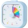 Relaxdays Timer visivo silenzioso per bambini, allarme ottico, countdown 60 min, arcobaleno, Pomodoro, blu