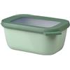Mepal - Multi Bowl Cirqula Rectangular - Contenitori Plastica con Coperchio - Adatto come Contenitore Ermetico per Frigo, Microonde, Congelatore da Portata - Ciotole Cucina - 750 ml - Nordic sage