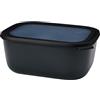 Mepal - Multi Bowl Cirqula Rectangular - Contenitori Plastica con Coperchio - Adatto come Contenitore Ermetico per Frigo, Microonde, Congelatore da Portata - Ciotole Cucina - 3000 ml - Nordic black