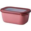 Mepal - Multi Bowl Cirqula Rectangular - Contenitori Plastica con Coperchio - Adatto come Contenitore Ermetico per Frigo, Microonde, Congelatore da Portata - Ciotole Cucina - 750 ml - Vivid mauve
