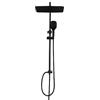 JOHO Colonna Doccia in Acciaio INOX senza Miscelatore Termostatica, Asta Doccia Saliscendi con Soffione e Doccetta, Set Doccia a Pioggia con Soffione 35x25 cm Nero