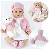ZIYIUI Bambola Reborn 22''/55 cm Realistico Bebe Reborn Ragazza Morbido Silicone