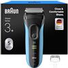 Braun Serie 3 ProSkin, Rasoio Elettrico Barba, Rifinitore di precisione, Accessori Inclusi, Idea Regalo, 3040s Nero e Blu Notte
