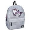 Vadobag HELLO KITTY e KUROMI - Zaino Zainetto per bambini | Scuola | Asilo - Colore Grigio - Dimensioni 39x29x12cm - Codice 335-01109