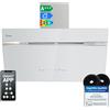 KKT KOLBE A+++ AURORA9005WED - Cappa aspirante 90 cm, 782 cbm/h, senza testa, vetro bianco e argento, funzione di ripresa automatica, Smart WiFi, SensorTouch, illuminazione a LED RGBW