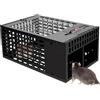 MUUKAIII FoiiLiio Professionale Trappola per Topi Vivi, 30 * 19 * 13CM Trappola per Topi Grandi Roditori Anti Topi in Metallo Riutilizzabile per Interno Esterno