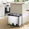 MSV carta da macero 3x20l grigio 60,5x34x60,5cm acciaio inox