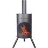 BonFeu BonTon 60 Nero - Stufa da terrazza - Braciere con parascintille per serate rilassanti - Colonna a fuoco da esterno - Camino da terrazza con griglia - Stufa da giardino in acciaio Corten di alta qualità - L 60 x P 60 x A 198 cm