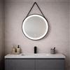 Kiamami Valentina Specchio a led rotondo retroilluminato 60cm con cornice e laccio nero