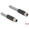 Delock - Cavo sensore - da M12 (5 poli) (M) a M12 (5 poli) (W) 16 A - 5,0 m - senza silicone, codifica L, senza alogeni - grigio