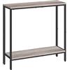 HOOBRO Consolle Ingresso, 75 cm Tavolo Console Stretto, Piccolo Tavolo per Decorazioni, Tavolino da Divano con Ripiano, Corridoio, Soggiorno, Assemblaggio Semplice, Greige EBG22XG01