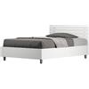 BS COM Letto una piazza e mezza contenitore 120x200 testata dritta con doghe bianco frassino