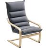 HOMCOM Poltrona a Dondolo Moderna con Braccioli in Legno, Sedia Imbottita da Salotto e Camera con Cuscini Spessi in Velluto, 67x83x105 cm, Grigio