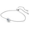 Swarovski Braccialetto Angelic, Taglio Squadrato, Blu, Placcato Rodio