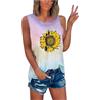 YTao Tank Tops for Women,Women's Summer Sunflower Tie-Dye Sleeveless Cre (Vinyl)
