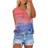 YTao Tank Tops for Women,Women's Summer Sunflower Tie-Dye Sleeveless Cre (Vinyl)