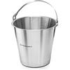 Forgast Secchiello in Acciaio Inox, 10 Litri, Secchio Senza Anello, Secchiello da Cucina, Secchiello per il Latte, per Mangimi, Raffreddatore per Champagne, Scala Pratica all'interno