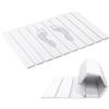 THMINS Tappetino da Bagno in Pietra Pieghevole 60x40 cm, Tappeto in Diatomite Assorbente, Asciugatura Rapida, Antiscivolo, per Bagno e Doccia, Bianco