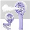 HandFan Ventilatore portatile e portatile, ricaricabile, ventilatore personale nebulizzatore spray, mini ventilatore elettrico pieghevole per spiaggia, viaggi, trucco Disney (viola chiaro)