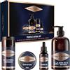King C. Gillette Kit Cura Barba per Uomo, Profumata Ogni Giorno, Detergente 3in1 Barba e Viso 350ml, Balsamo 100ml, Siero Volumizzante 50ml e Crema Idratante 100ml