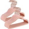 SONGMICS Grucce Bambini, Set di 30 Grucce Salvaspazio con Ganci Girevoli a 360° Color Oro Rosa, Grucce Appendiabiti in Velluto Antiscivolo per Armadio Cameretta, Rosa Pastello CRF027P30