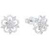 AMOR - Orecchini da Donna in Argento 925 - con Zircone - Orecchino a Perno a Fiore - AMR-E0062