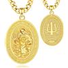 INFUSEU Collana Tridente Poseidone, Argento Sterling 925 18K Oro Grecia Antica Mare Oceano Amuleto Ciondolo Talismano Greco Gioielli Gotici Regali per Uomo Donna