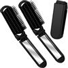YPYMOD 2 Pezzi Spazzola per Capelli da Viaggio con Mini Specchio, Pieghevoli Spazzola Pettine per Massaggi Strumenti compatti per Lo Styling dei Capelli per Palestra, Viaggi, Borsa, Nuoto(Nero)