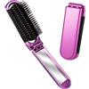 YPYMOD Spazzola per Capelli da Viaggio con Mini Specchio, Pieghevoli Spazzola Pettine per Massaggi Strumenti compatti per Lo Styling dei Capelli per Palestra, Viaggi, Borsa, Nuoto(Viola)