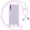 Oelrstfe Cover per Samsung Galaxy S20 FE 5G con Cordino,Custodia Silicone Morbido Sottile con Motivo Cuore e Collana Laccio Tracolla,Antiurto Antigraffio Corda Collo Regolabile Protettiva Case,Viola