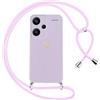Oelrstfe Cover per Xiaomi Redmi Note 13 Pro+/13 Pro Plus 5G con Cordino,Custodia Silicone Morbido Sottile con Motivo Cuore e Collana Laccio Tracolla,Antiurto Antigraffio Corda Protettiva Case,Viola