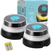 MAGIC SELECT 2x Luce di Emergenza V16 DGT 3.0 Omologata con Geolocalizzazione per Segnalazione Stradale, Auto e Moto, Luce Arancione Lampeggiante 360º, Base Magnetica, Include 6 Batterie AA