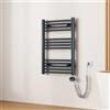 EMKE Scaldasalviette Elettrico Bagno,Curvo,75 x 50cm, 300W,Termoarredo Asciugamani da Bagno con WIFI Termostato,Antracite,Radiatore da Bagno