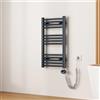EMKE Scaldasalviette Elettrico Bagno,Curvo,75 x 40cm, 250W,Termoarredo Asciugamani da Bagno con WIFI Termostato,Antracite,Radiatore da Bagno