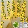 Joycome Catena Luminosa 10M 100 LED Luci Stringa di Edera Artificiale a Batteria, 8 Modalità Luci Natale Esterno, Impermeabile Luminosa Ghirlanda di Edera per Interno Esterno Natale Decorazioni