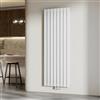 EMKE Radiatore ad Acqua 180 x 61,6 cm, Termosifone a Parete con Pannelli Piatti Doppio, Riscaldamento Centralizzato per Soggiorno e Bagno, Attacco Centrale 50 mm, Bianco Lucido,2166 W,20 m²