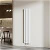 EMKE Radiatore ad Acqua 160 x 30,4 cm, Termosifone a Parete con Pannelli Piatti Doppio, Riscaldamento Centralizzato per Soggiorno e Bagno, Attacco Centrale 50 mm, Bianco Lucido,966 W,12 m²