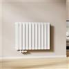 EMKE Radiatore ad Acqua 63 x 85 cm, Termosifone a Parete con Pannelli Piatti Doppio, Riscaldamento Centralizzato per Soggiorno e Bagno, Attacco Centrale 50mm, Bianco Lucido,1106 W,10 m²