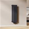 EMKE Radiatore ad Acqua 90 x 30,4 cm, Termosifone a Parete con Pannelli Piatti Singolo, Riscaldamento Centralizzato per Soggiorno e Bagno, Attacco Centrale 50 mm, Antracite,297 W,5 m²