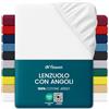 Flowen Lenzuola con Angoli una Piazza e Mezza 120x190 cm Bianco in 100% Puro Cotone per Materasso fino a 30cm Tessuto Anti-Acaro e Traspirante di Alta Qualità Morbido Durevole e Lavabile in Lavatrice